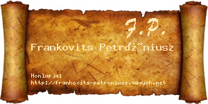 Frankovits Petróniusz névjegykártya